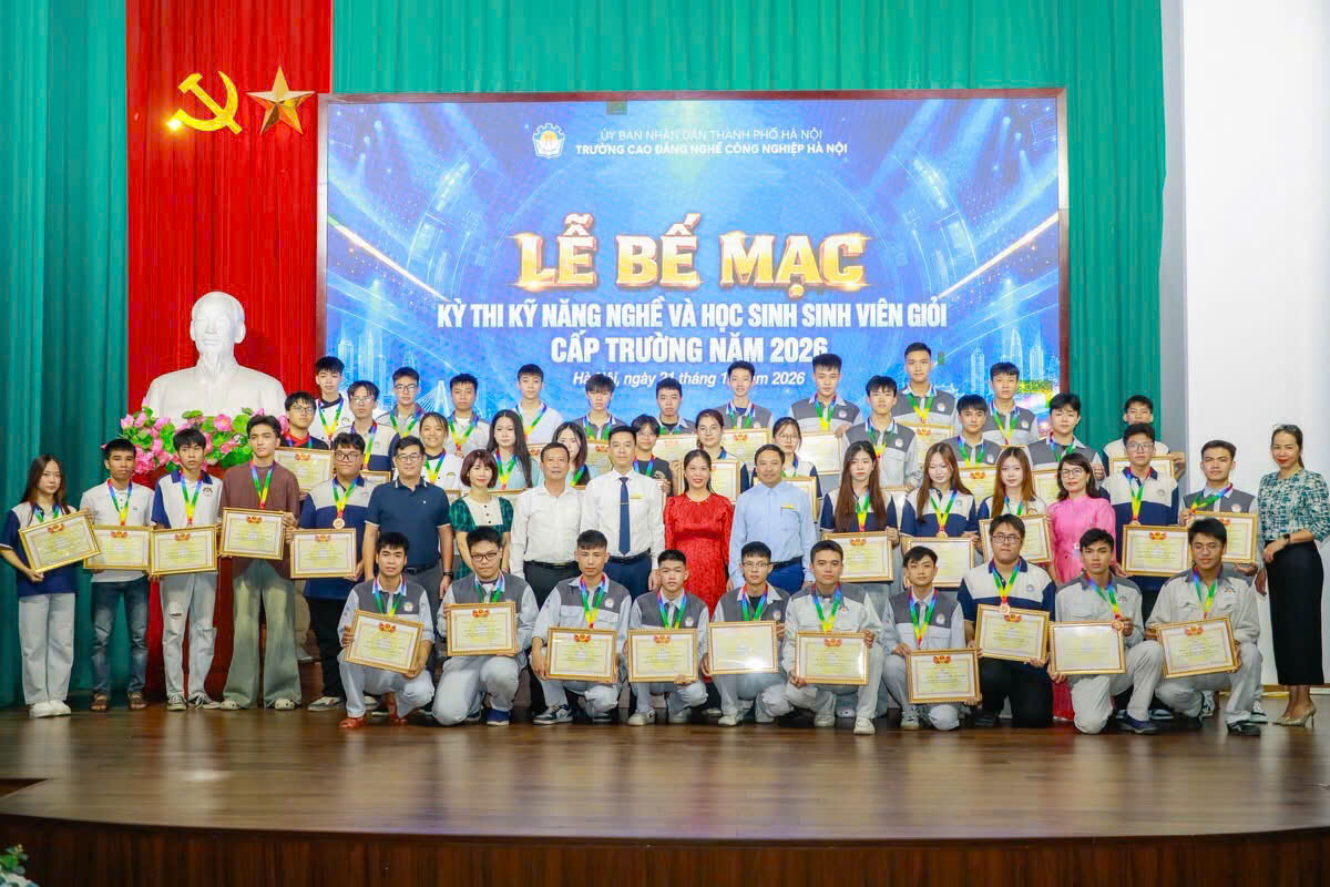 HNIVC bế mạc kỳ thi kỹ năng nghề và học sinh, sinh viên giỏi cấp trường 2026