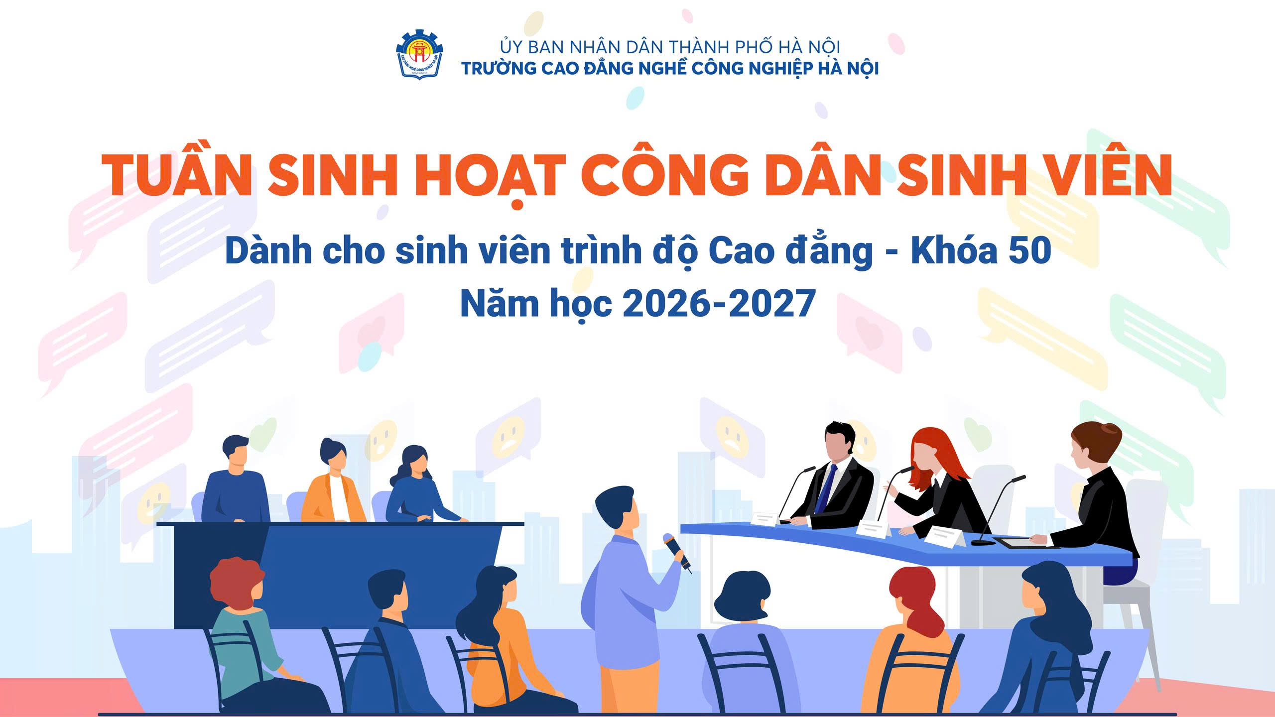TUẦN SINH HOẠT CÔNG DÂN SINH VIÊN trình độ Cao đẳng - Khóa 50 Năm học 2026-2027