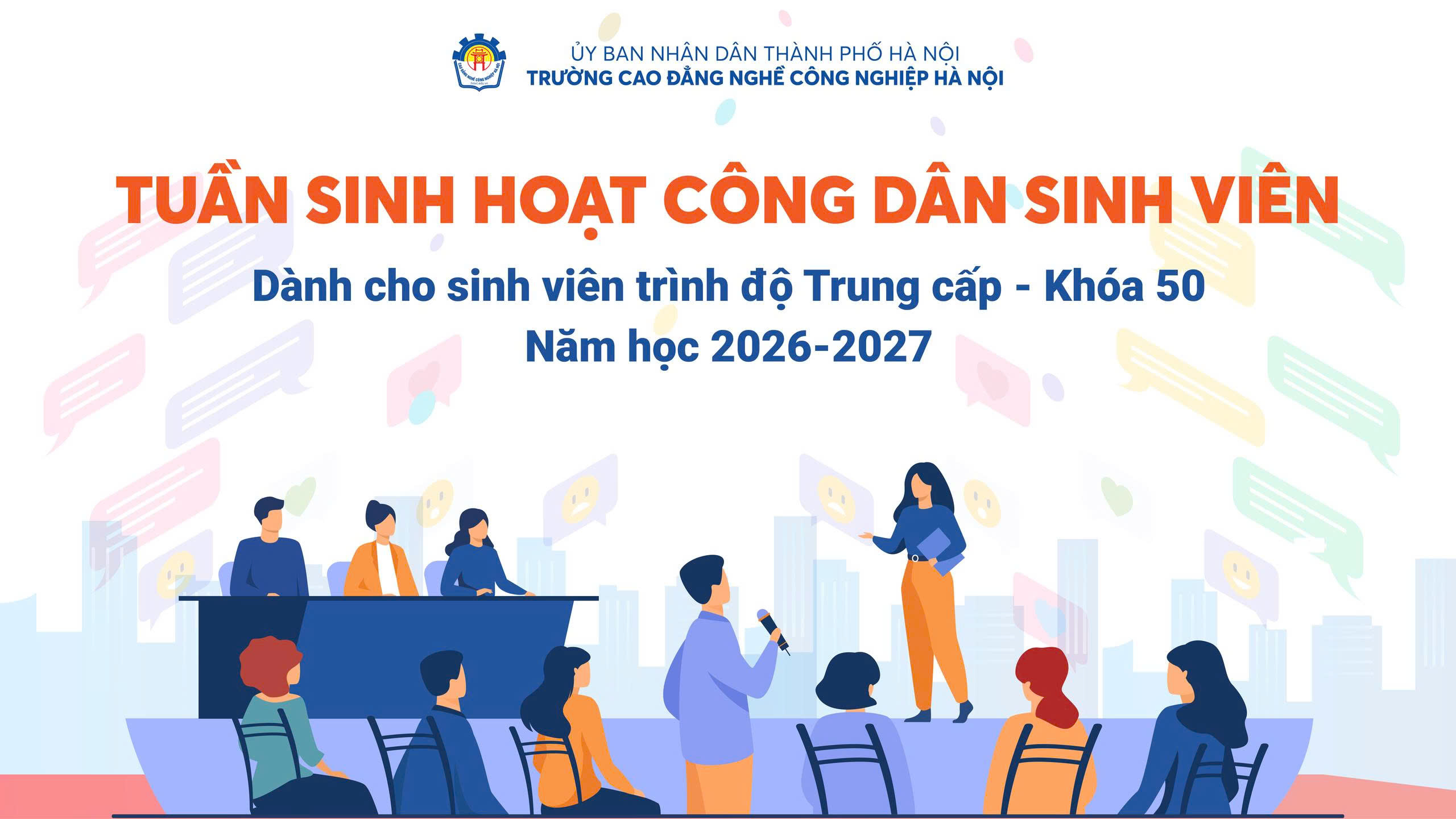 TUẦN SINH HOẠT CÔNG DÂN SINH VIÊN trình độ Trung cấp - Khóa 50 Năm học 2026-2027